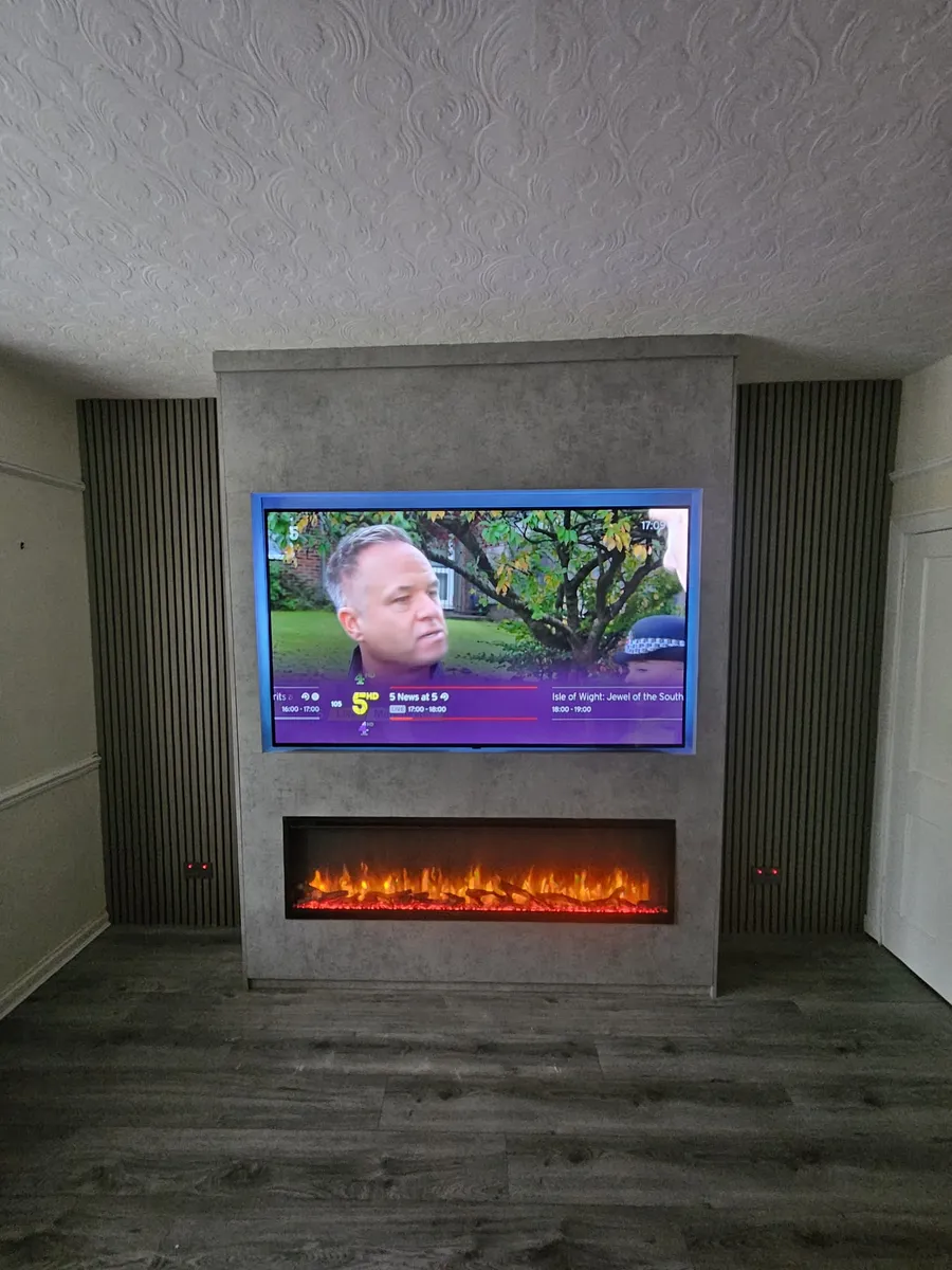 The Wallace Dulux Media Wall bespoke media wall installation photo 8 by West Lothian Feature Walls